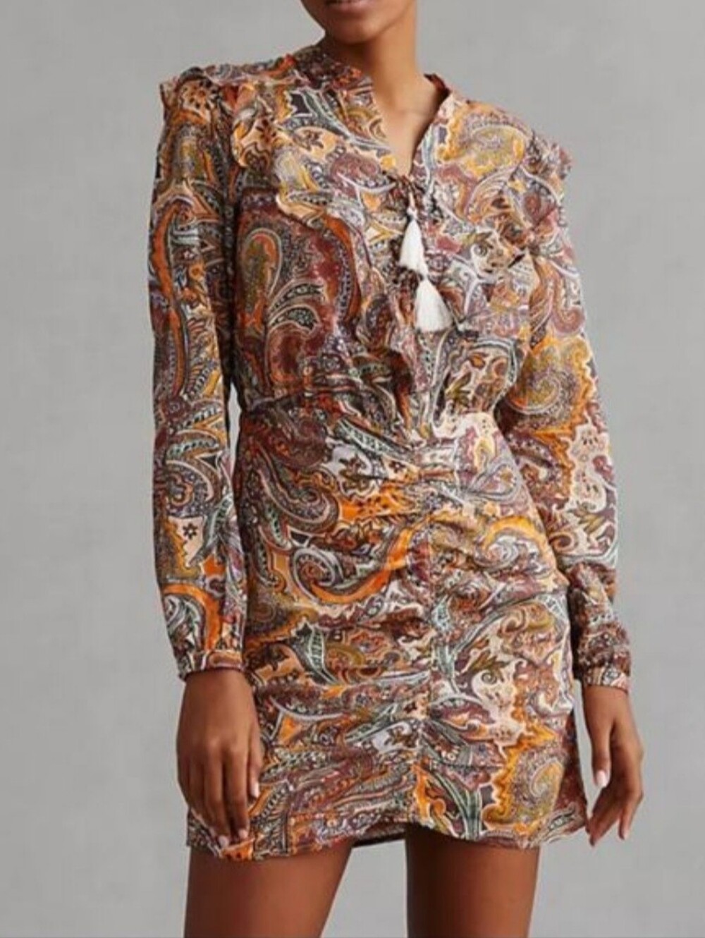 Anthropologie Paisley Lace-Up Mini Dress Size 2 NWT